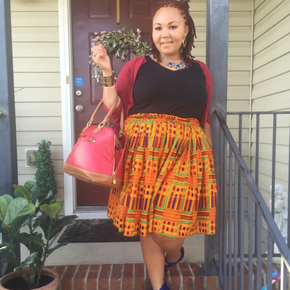 Multi-colored Veroex African mini skirt